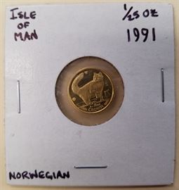 1/25 oz Norwegian Isle of Man Gold Coin