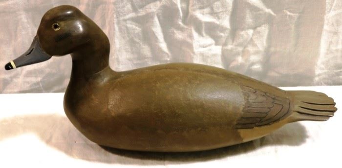 Signed & dated carved duck