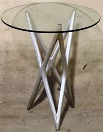 Guildmaster glass top table