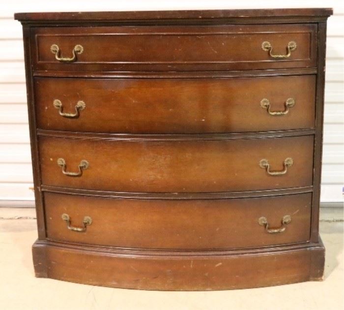 Bow front mahogany bachelor chest
