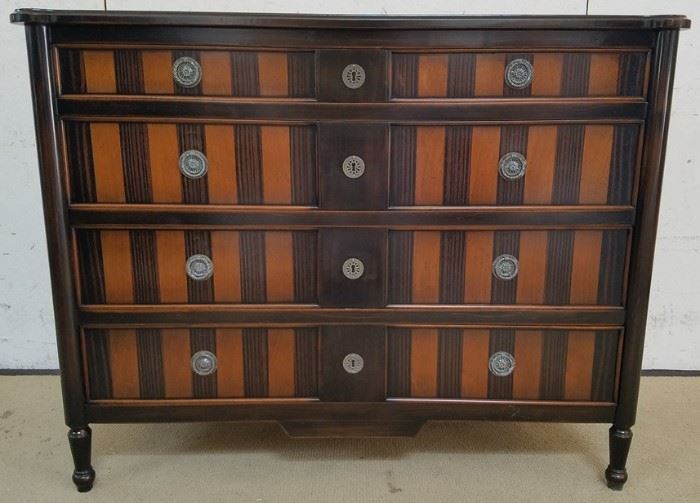 Polidor striped inlay 4 drawer chest
