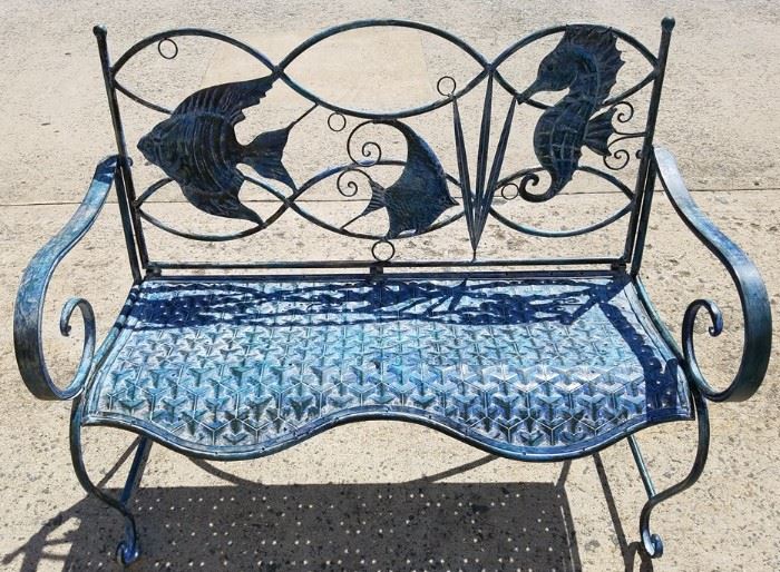 Sea creature iron bench