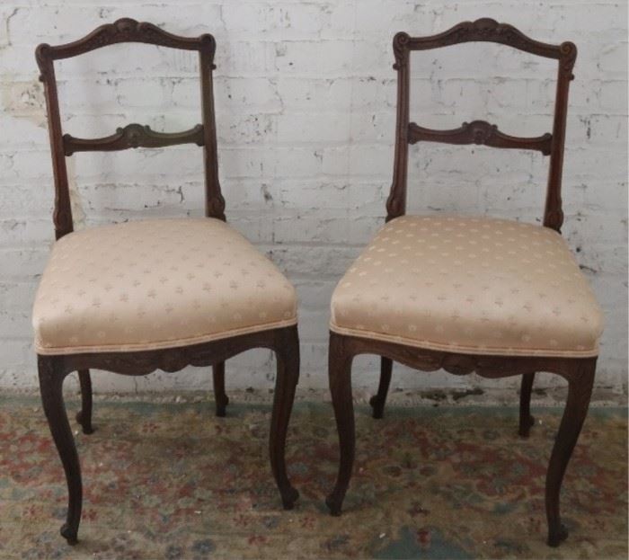 Pair French budoir chairs