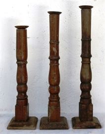 Wooden candle prickets