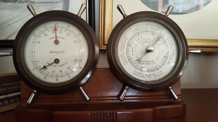 Vintage Airguide Nautical Temperature, Humidity and Barometer Desktop. No electricity needed!