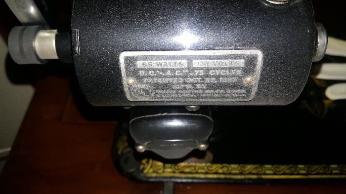 Serial number plate for sewing machine