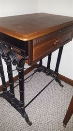 Antique Treadle Sewing Machine Now an End table with cast iron base!