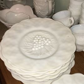 Small portion of milk glass 