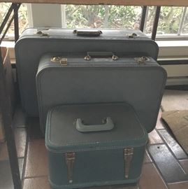 Vintage blue luggage