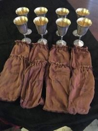 Eight (8) Sterling Silver Goblets 