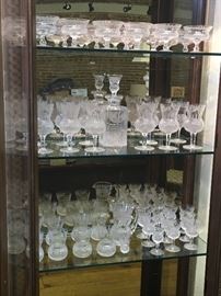 Edinburgh Crystal Thistle Pattern.  Look it up.  This is expensive / high end crystal and you can get it for a steal!  46 pieces including the decanter.