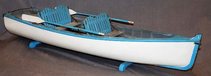 HAND MADE WOODEN MODEL ROW BOAT