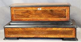 MUSIC BOX, CYLINDER, SWISS, LATE 19TH C.