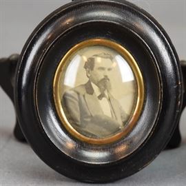OVAL PICTURE OF SEATED GENTLEMAN, 3 5/8" X 4"  CIRCA 1865-1875