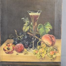 STILL LIFE OIL ON CANVAS, EARLY TO MID 19TH CENTURY