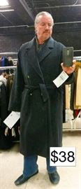 Mens Double Breasted Charcoal Cashmere Coat $38