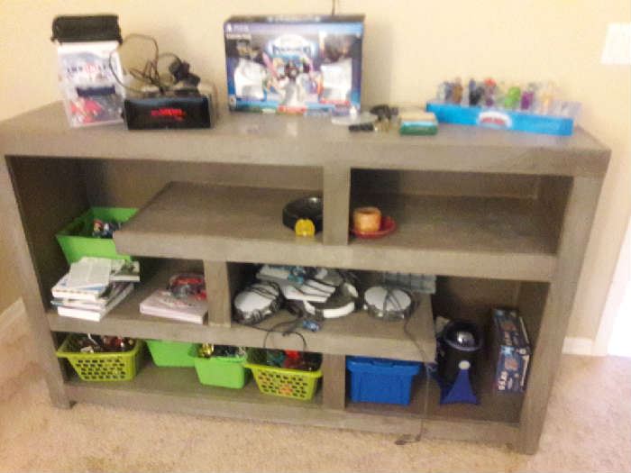 Gray Bookshelf - storage (games, WII, accessories, toys, etc.)
