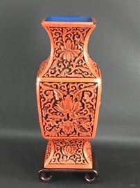 Carved Cinnabar Vase