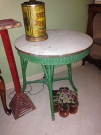 nice old wicker side table