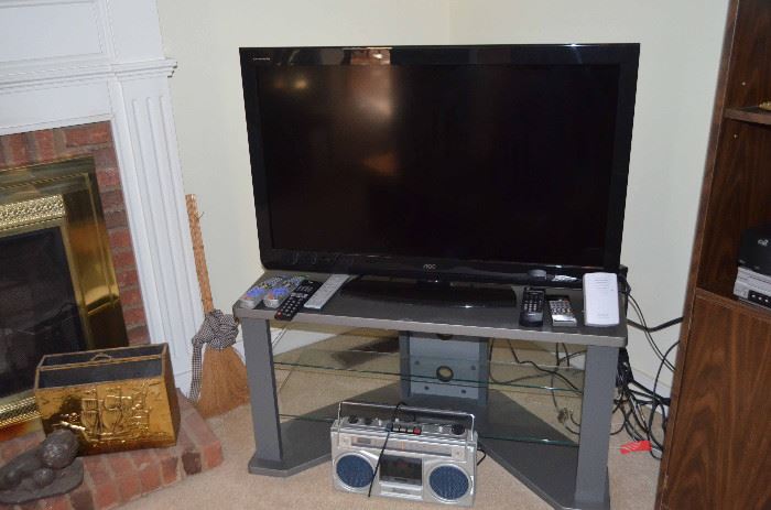 Flat screen TV; TV stand