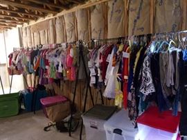 Children's clothing and costumes size 6mo to 6years+ (Some new with tags from The Children's Place) Kids hats, leggings, shorts, skirts, jeans, short&long sleeve tops, pajamas, socks, hosiery, coats and jackets. Shoes Infant to child 12, Adult female shoes size 6