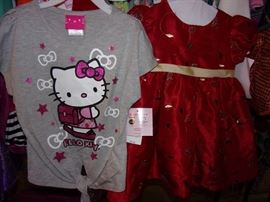 Children's clothing and costumes size 6mo to 6years+ (Some new with tags from The Children's Place) Kids hats, leggings, shorts, skirts, jeans, short&long sleeve tops, pajamas, socks, hosiery, coats and jackets. Shoes Infant to child 12, Adult female shoes size 6