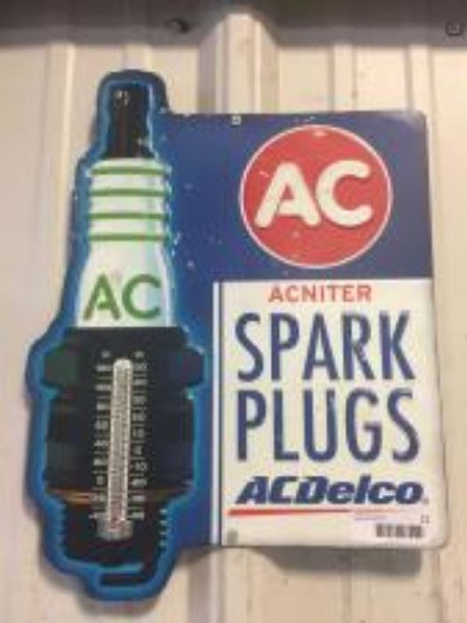 AC Delco metal sign thermometer.