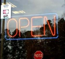 Open sign.