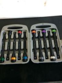 Complete set of 10 Unused Astro 1/2 inch drive torque sticks from 65 ft. lbs to 150 ft. lbs.