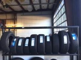 10 New Tires - see photos for sizes. Rack not included.