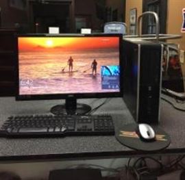 Computer System including HP 8000 Elite Computer, AOC 21” Monitor, Dell Keyboard and Wireless Mouse.
