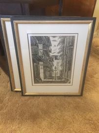 Black and White etchings of New Orleans