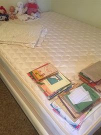 Very good condition Queen size mattress/boxspring and frame.