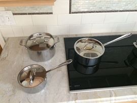All-Clad Pots 2-5 quarts  ~ $65-$75 each -- <uch less than retail prices $110 -$145