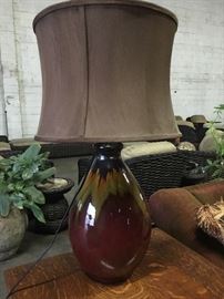 Flambe glazed lamp base