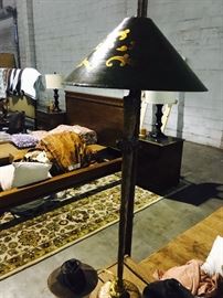 Floor lamp with stenciled shade