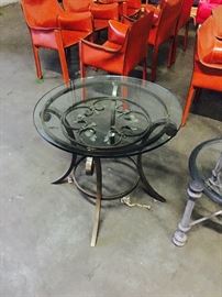 glass topped side tables