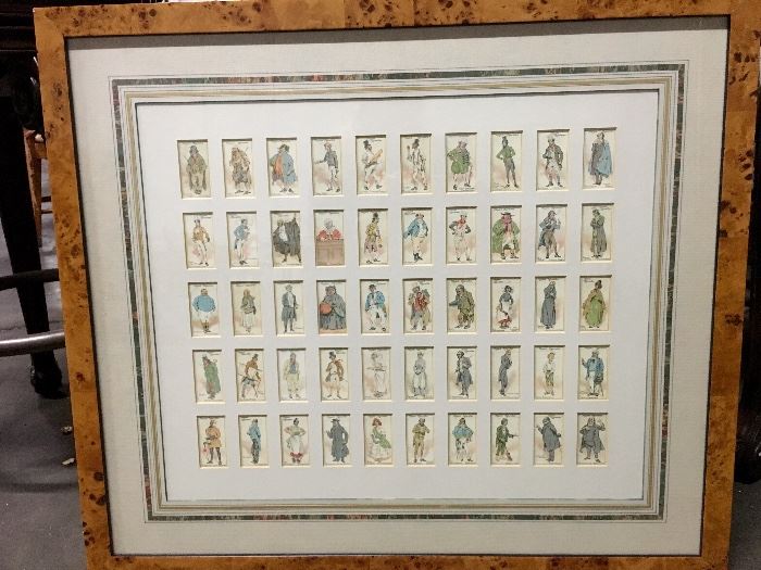 Charles Dickens framed tabacco cards