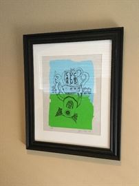 Signed print in lobby