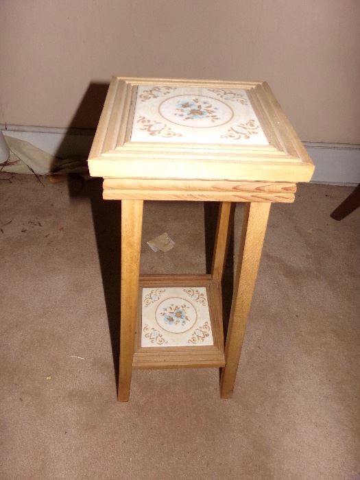 Small Table w/ tile top and shelf