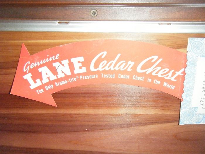 Lane Cedar chest label