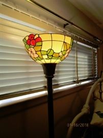 lovely pole lamp with stained glass globe