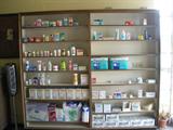The remainder of the new pharmacy and drug store items that were left when the new owners moved the business operation to their own location.
