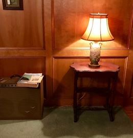 Antique Lamp and Lamp Table