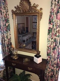 Gilt mirror and quality stand