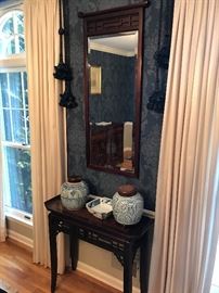 Chinese console stand & mirror
