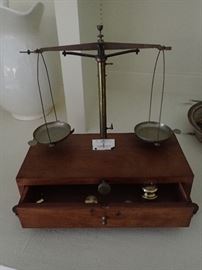SCALE WITH BRASS WEIGHTS