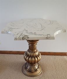 BRASS BASE WITH MARBLE TOP