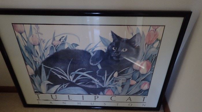 THIS SALE HAS A LOT OF WILD LIFE FRAMED ART - CONTEMPORARY ART -  TULIPCA CAT
