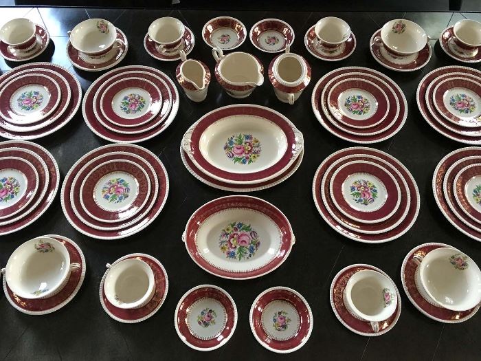 79 Piece Royal Ascot England Semi-Porcelain SAGUENAY China Set
